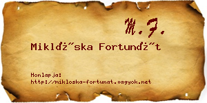 Miklóska Fortunát névjegykártya